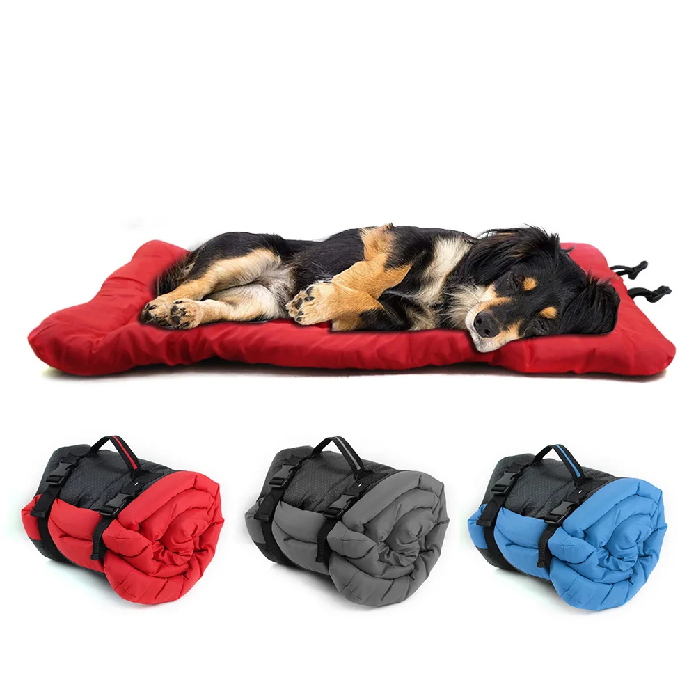 Portable Cat Camping Foldable Dog Beds Travel Large Mat Cover Washable Waterproof Pet Roll Up Outdoor Dog Beds