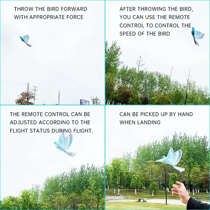 RC E-Bird 2.4G 2CH Remote Control Toy Flying Bird Factory Wing Indoor RC Airplane RC E-Bird Toys