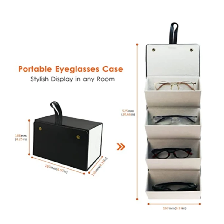 Fashionable  Multi Purpose Portable Glasses Organizer 2/3/4/5/6 Eyeglasses Storage Display Travel Folding Sun glasses Case