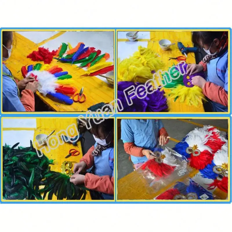 Funny Costume Cosplay Mask Venetian Carnival Masquerade Black Ostrich Feather Party Mask for Party Supply Halloween Xmas Decor