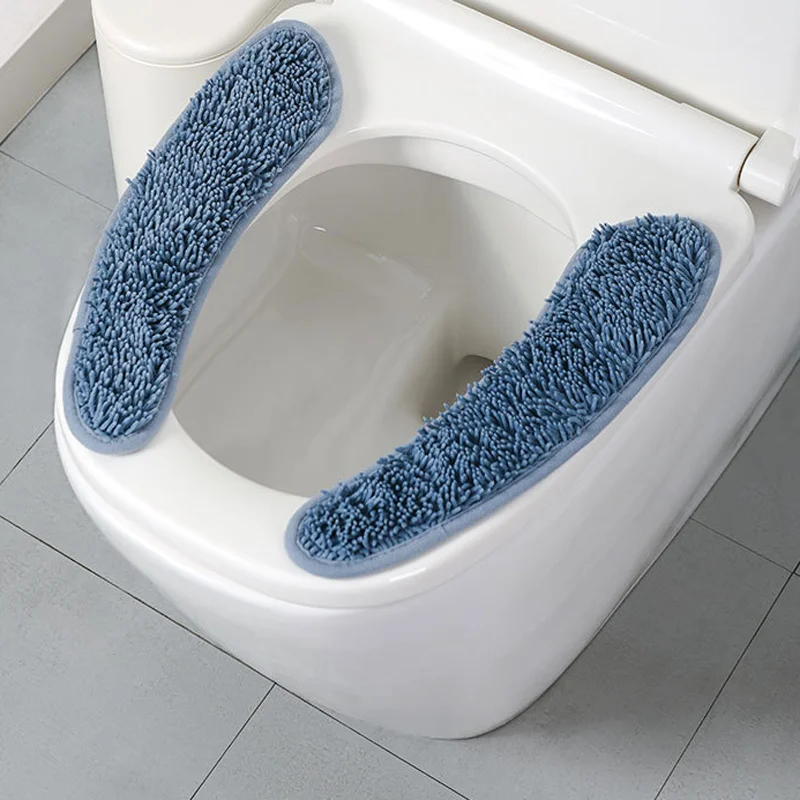 Washable General Custom Superfine Fiber 100% Microfiber Chenille Soft Absorption Toilet Stick Seat Cushion Mat