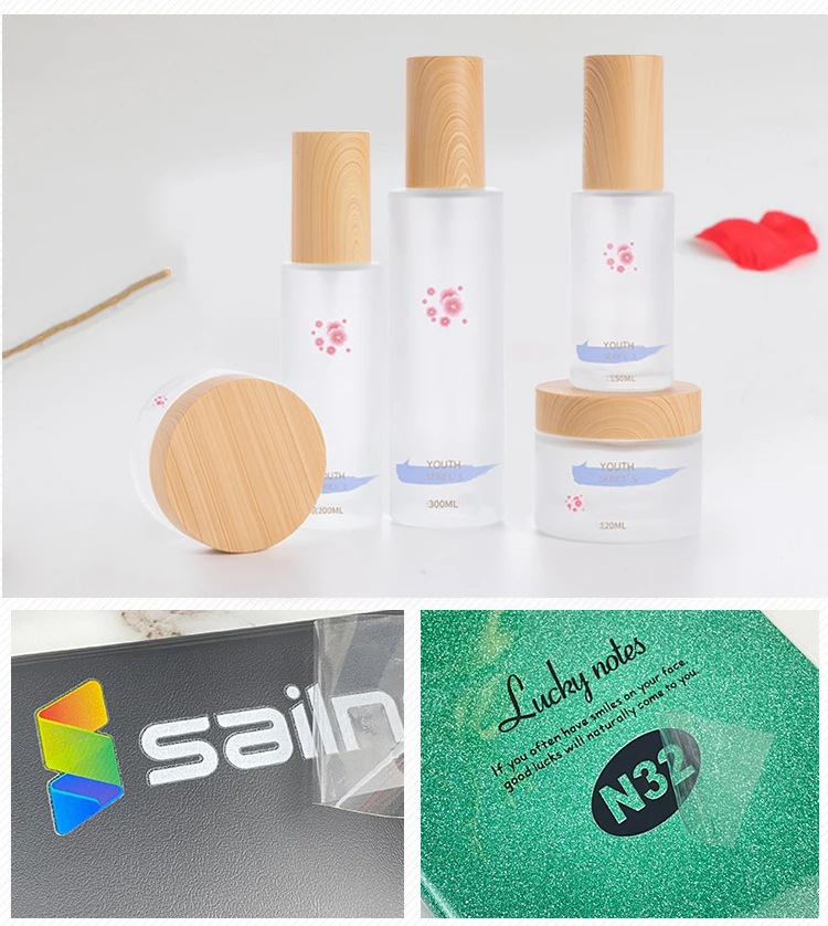 Luxury Customized Transfer Label for Glass Bottle Oem Waterproof Professional Stamped Labels Logo for Cosmetic Packaging Tag