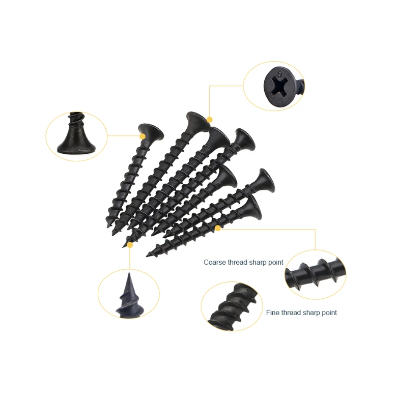 Tornillos Manufacturers Vis Parafusos Schrauben 25Mm Self Tapping Zinc Black Phosphate Fine Coarse Thread Gypsum Drywall Screw