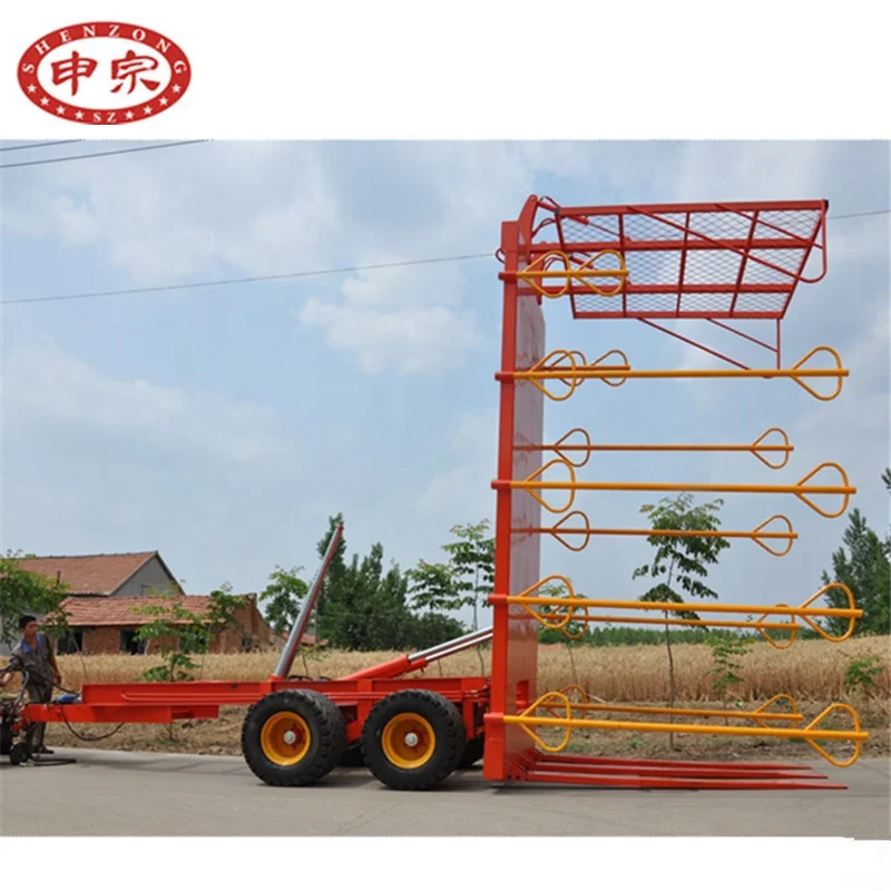 grass bale transport tandem axle farm tractor dump tipping trailer
