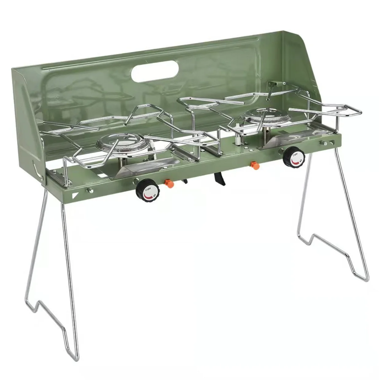 Portable Foldable Outdoor Camping Picnic Gas Double Burners Stove windproof
