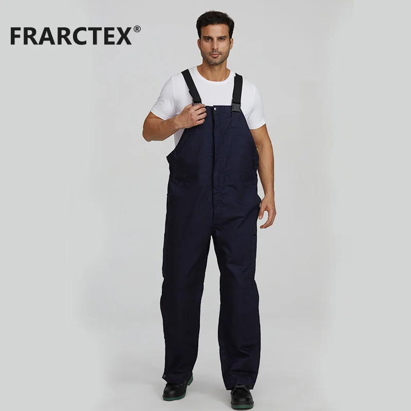 FRARCTEX Mens Fire Resistant Insulated Welding Bib Cargo Pants Safety Overall Workwear With Side Pockets
