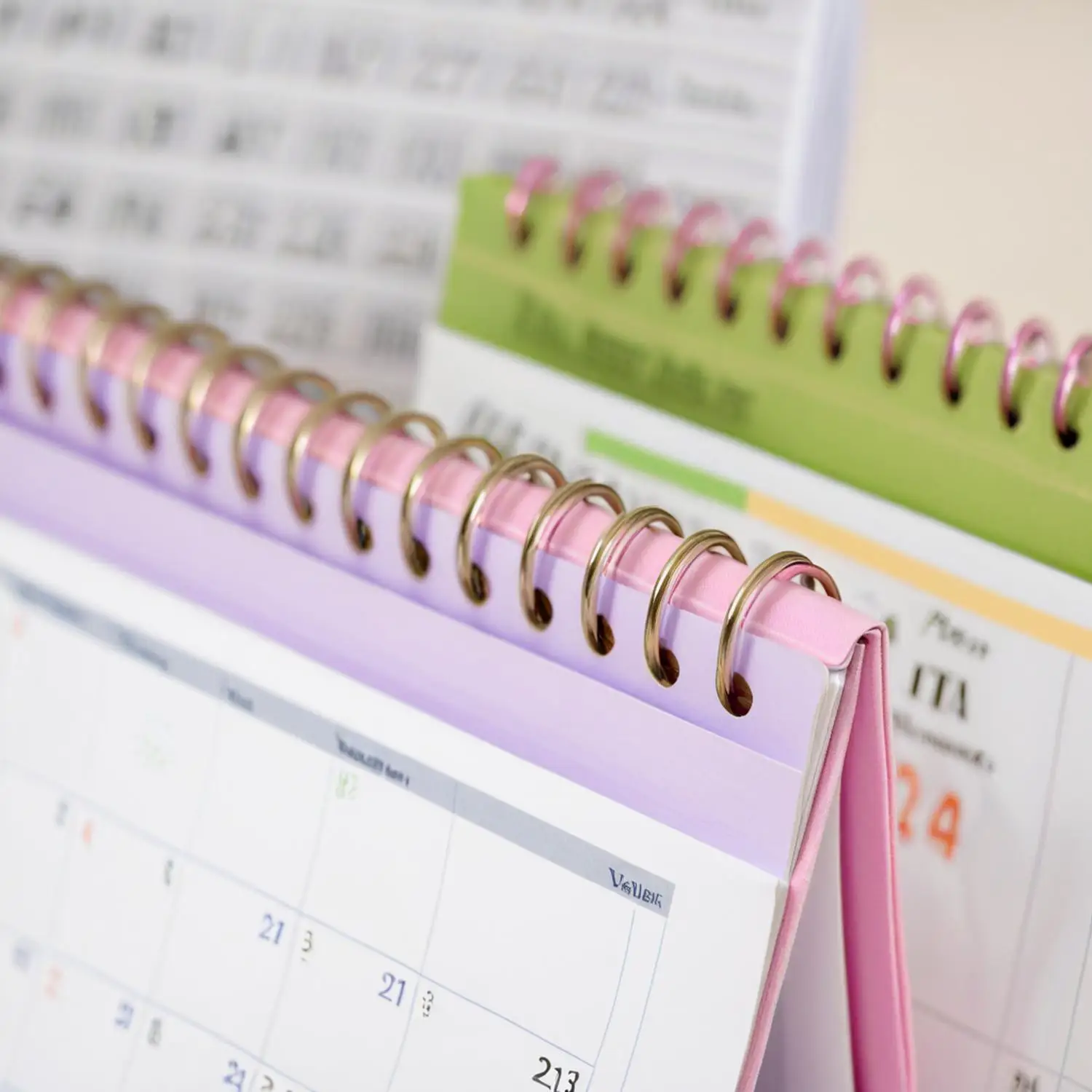 Custom Calendar Paper Spiral Monthly Undated Stand Flip Table Desk Top Paper Calendar