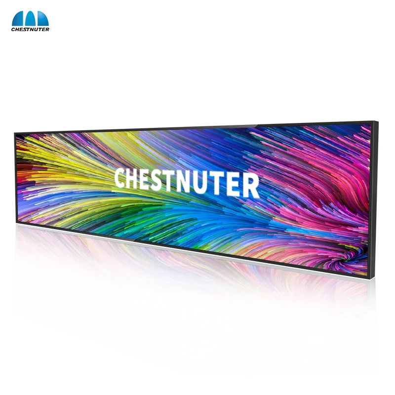 Indoor Supermarket Monitor Ultra Wide Strip Shelf Edge Advertising Digital Signage Type Stretched Bar Lcd Display
