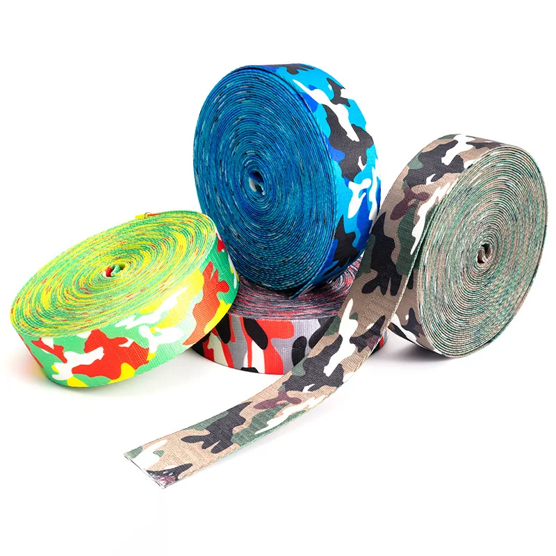 HT camouflage heat transfer printing webbing imitation nylon heat transfer printing webbing luggage backpack accessories webbi