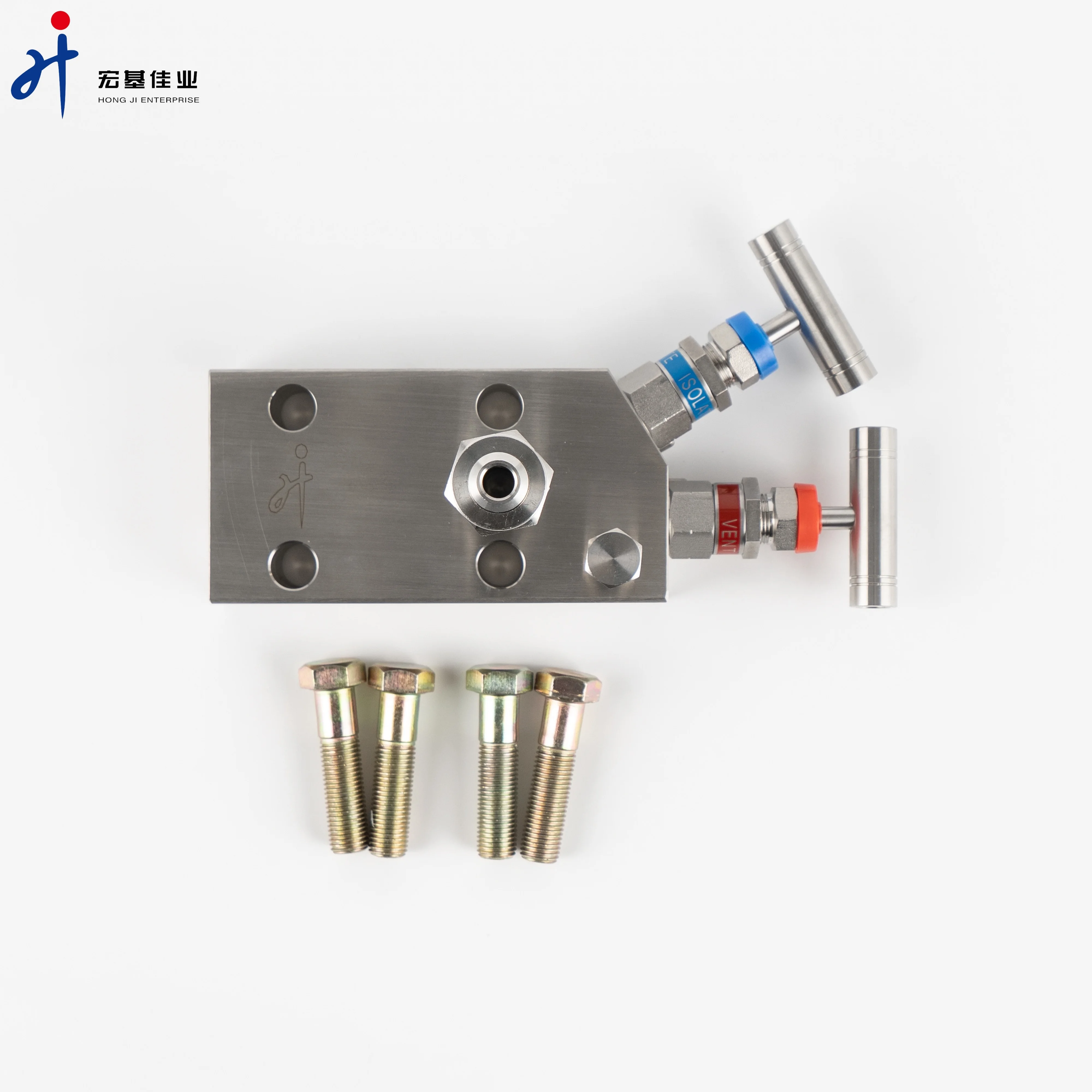 Inline Type High Pressure Coplanar 2 Valve Manifolds Flange Connect SS316 ss316 2-valve Manifold