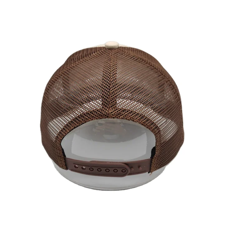 Richardson 5 panel customized leather patch snapback trucker hat cap