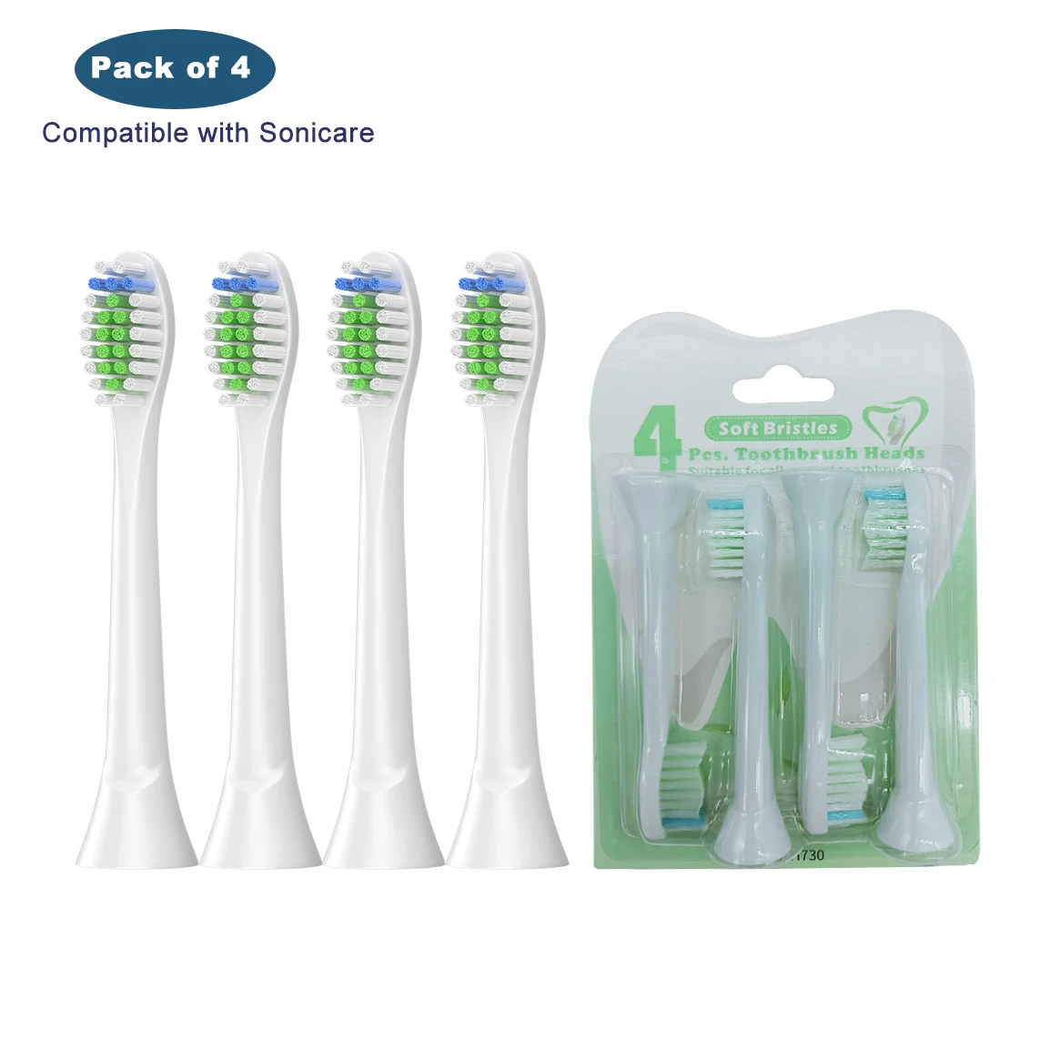 Wholesale Genuine US Dupont round-end filaments Toothbrush Replacement Heads for Gum Health HX9023/65