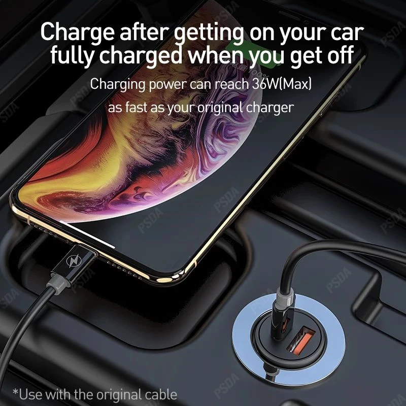 EONLINE 25W USB Car Charger Quick Charge QC 4.0 3.0 FCP SCP AFC USB PD Fast Charging Car Phone Charger For Huawei Xiaomi iPhone