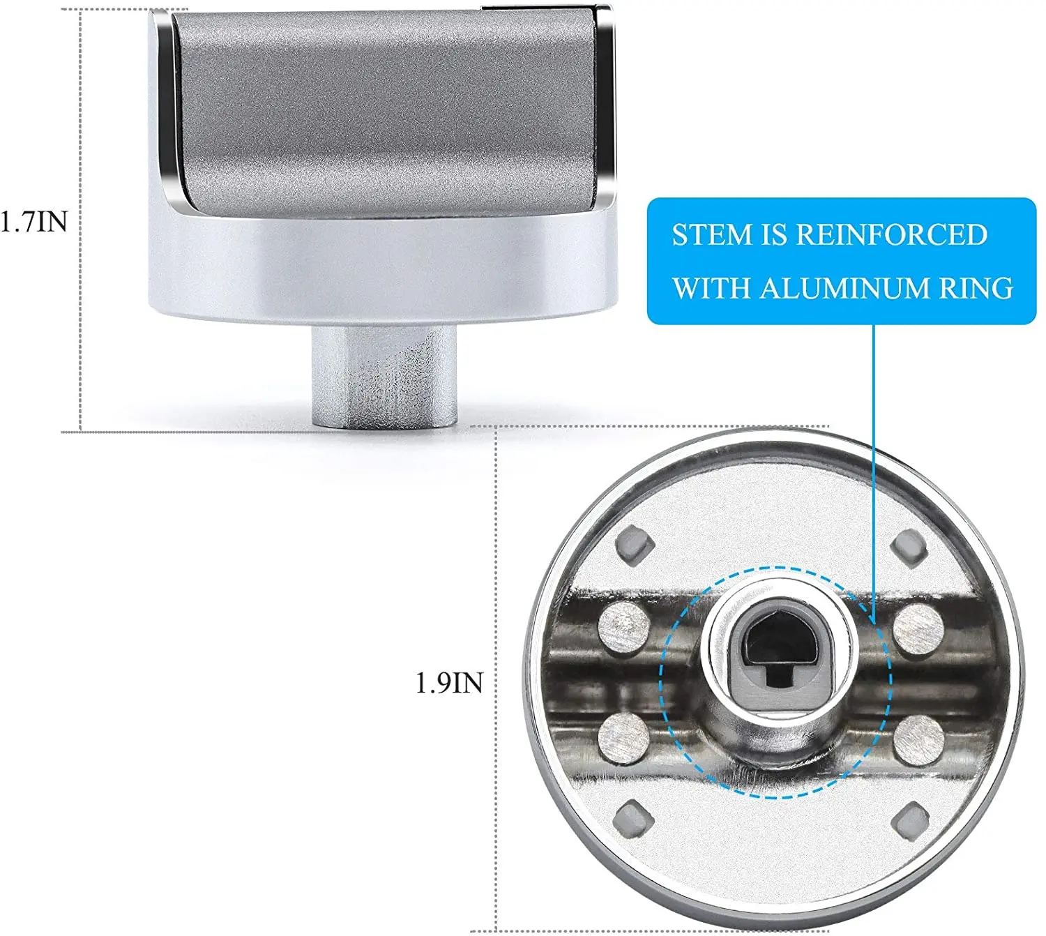 Stainless steel stove control knob (5 PCS) compatible with Whirlpool gas hob/oven replacement