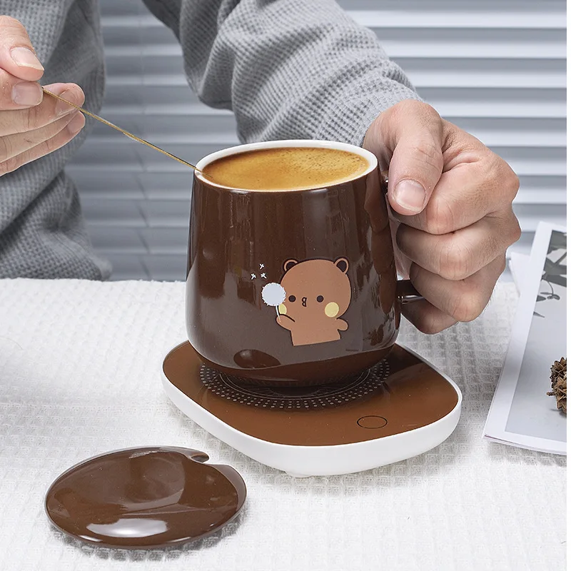 Factory Direct Sale Thermotatic Ceramic Mug USB Smart Electric Heating Coffee Mug Warmer Cup Heater Mug For Christmas Gift