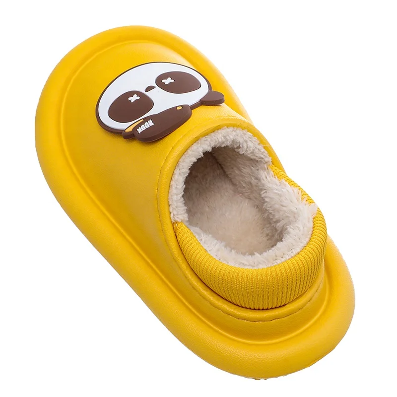 2021 Amazon Hot Sale Cartoon Home EVA Warm Cotton Shoes Waterproof Foot Protection Non-Slip Clogs Shoes For Children