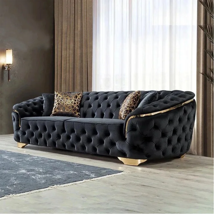 Luxury living room Modern design sofa, velvet soft bag export sofa, hotel luxury sofa