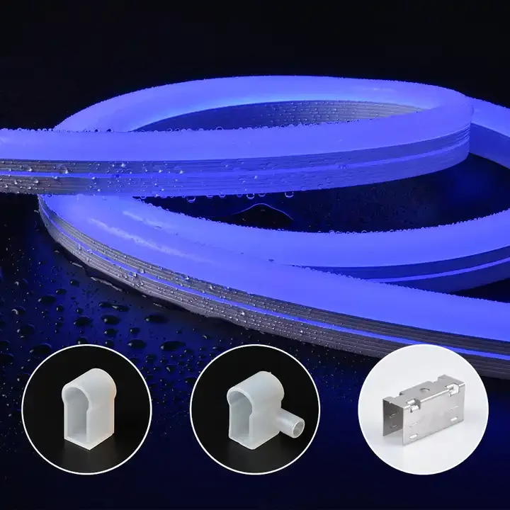 10x22mm DC24V SMD5050 IP67 Flexible Silicone Soft Waterproof Round Top View RGB LED Flex Neon For Christmas Decorations