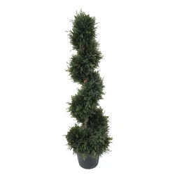 Faux green cypress tree topiary spiral boxwood artificial plant cedar tree for outdoor decor