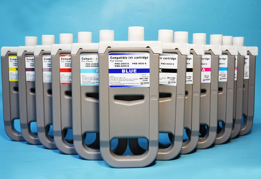 12 Colors 700ML Compatible Ink Cartridge Full With Pigment Ink For Canon IPF 8400 9400 8410 9410 Printer