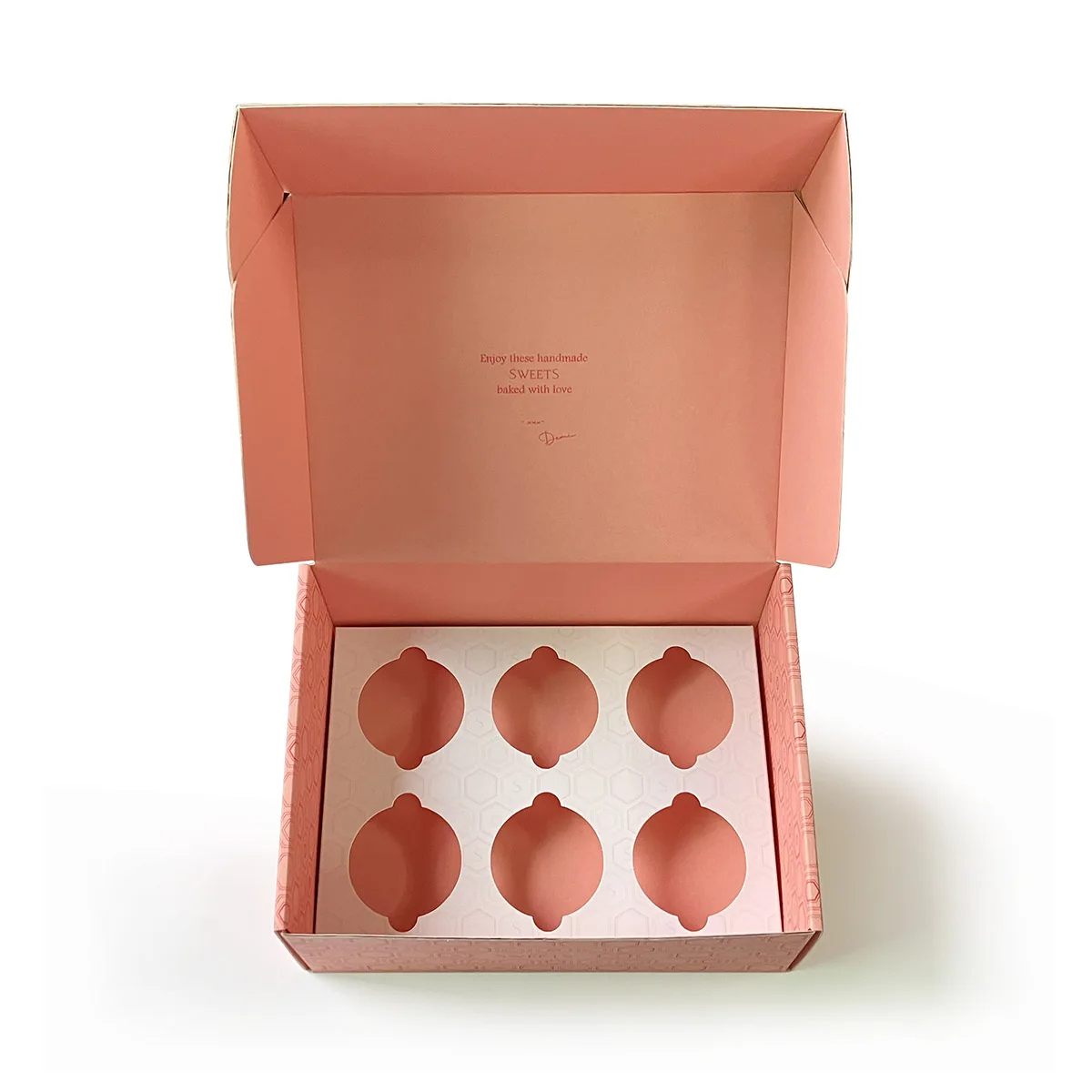 Pink corrugated cake box with unique design luxury premium double side custom logo corrugated dessert box with insert