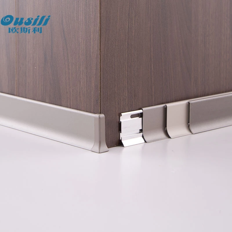 Aluminum Decorative Corner Strip Skirting Board Profile Interior Baseboard Metal Cover Corner Line