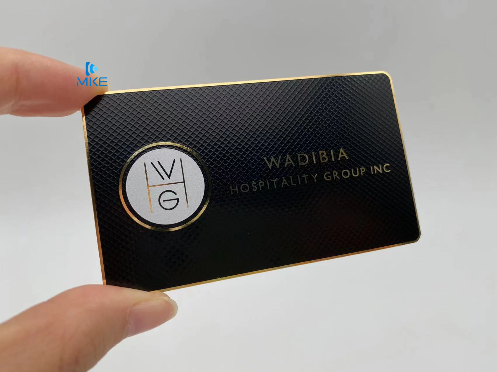 Luxury black and gold metal debit card