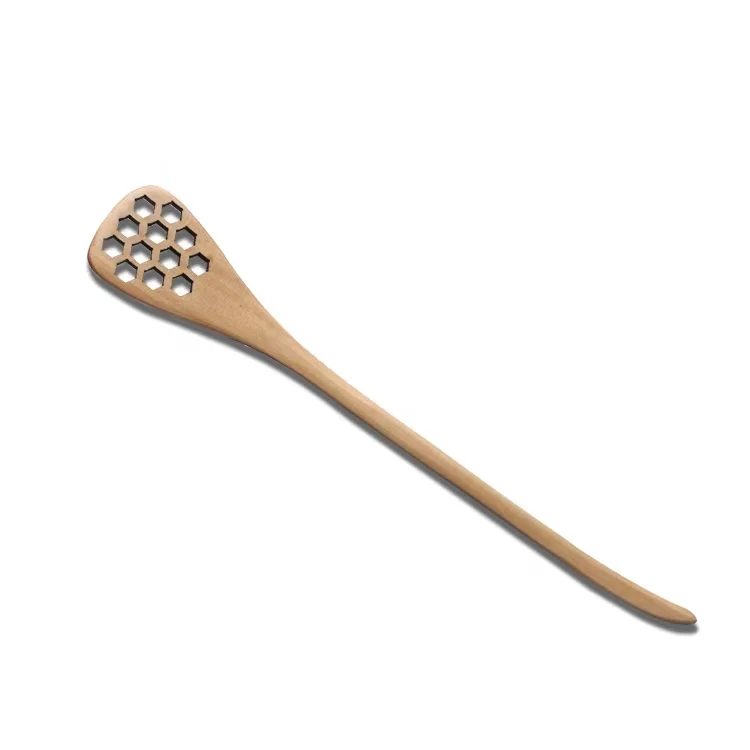 Eco-Friendly Honey Stir Dipper Wood Take Honey Stick Superior Quality Coffee Milk Stick Wooden Honey Dipper With Hole