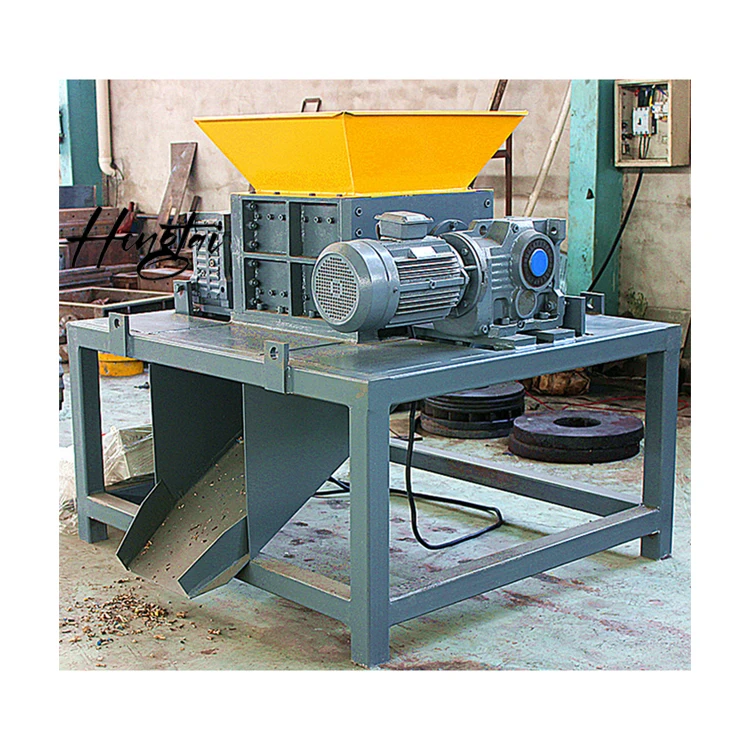 Bag Crushing Grinding Crusher Double Shaft Waste Tire Rubber Plastic Metal Scraps Shredder Cutting Machine