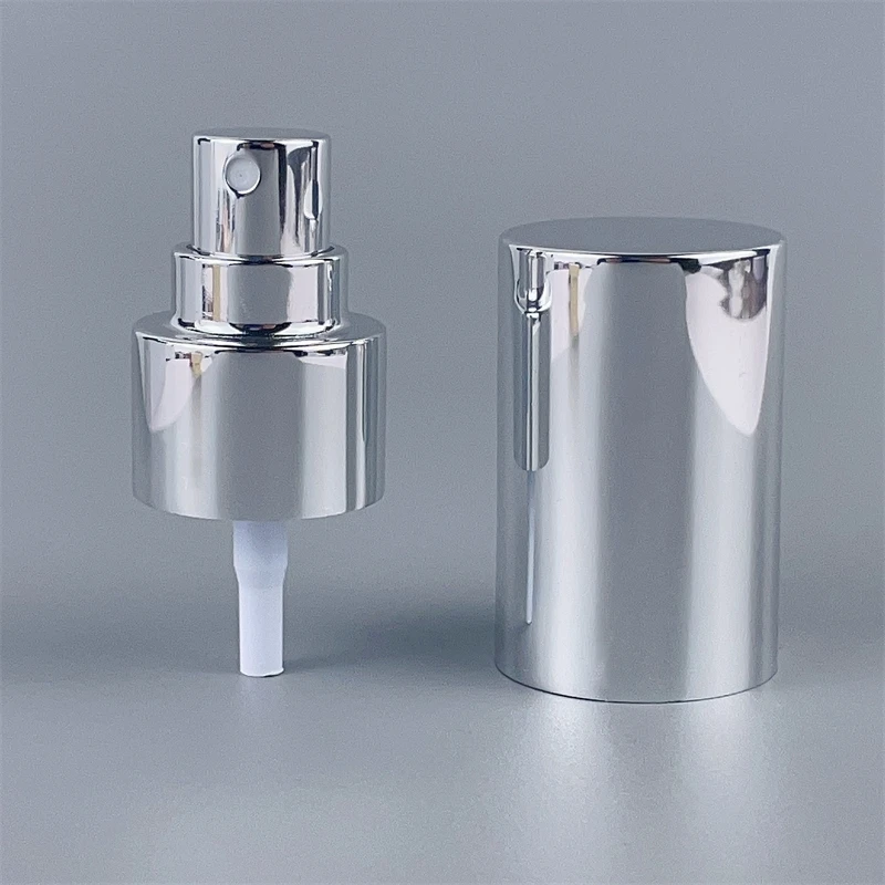 custom color 24/410 shiny silver fine mist sprayer pump aluminum perfume pump free sample full aluminum advanced spray pump