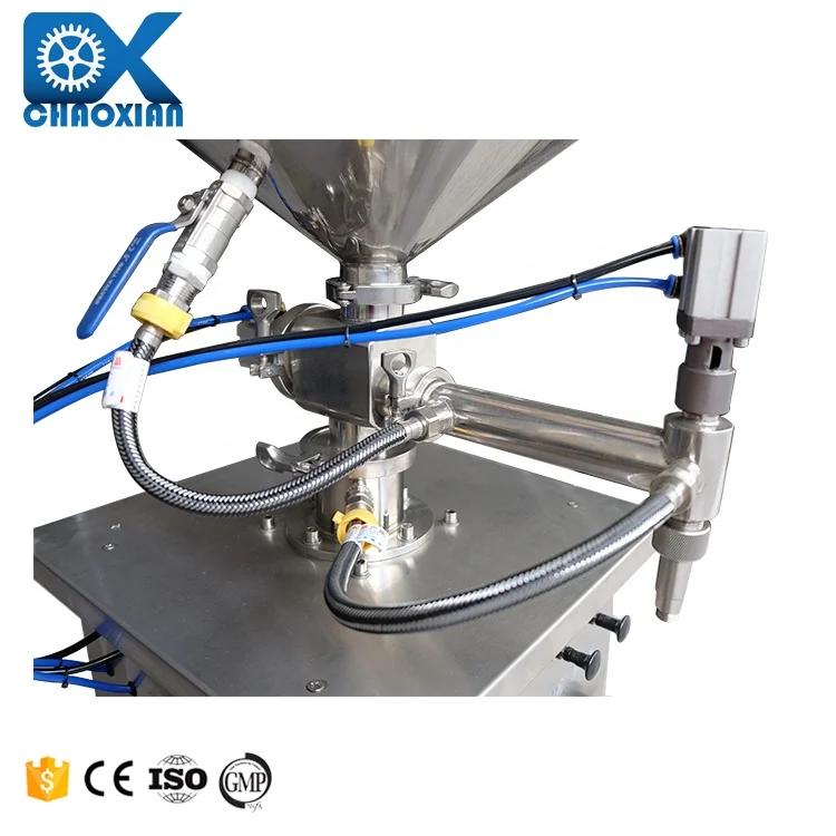 Semi Automatic Tube Piston Jar Cream Filler with Mixer Perfume Paste Filling Machine With Hopper