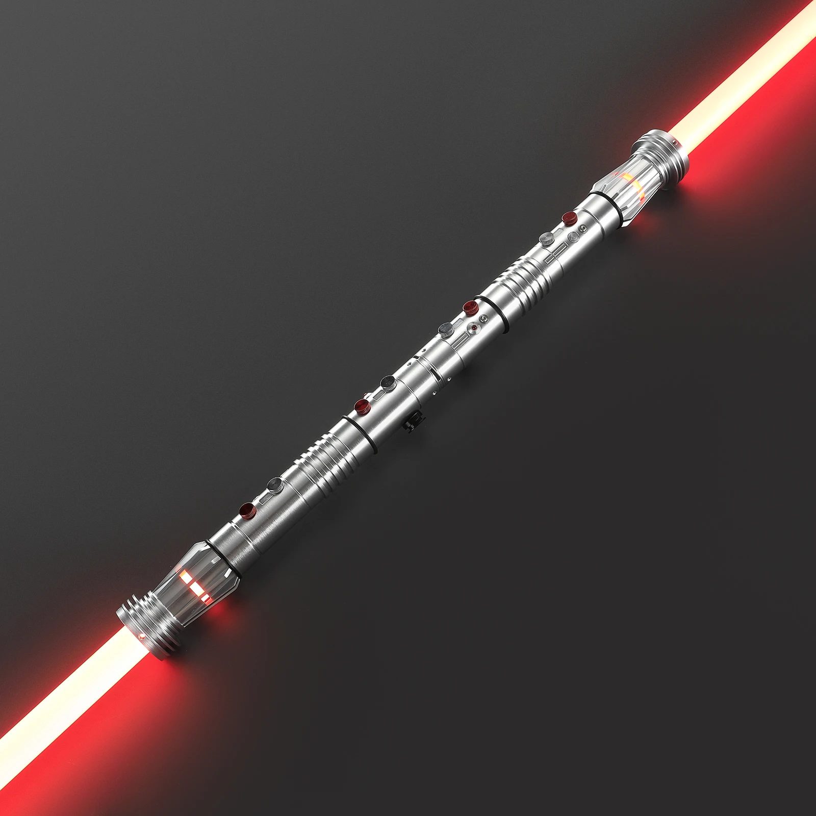 LGT Nexus Saber Darth Maul Double-blade Economical 16 Fonts RGB Base Lit Xeno3 Pixel Proffie Lightsaber Silver Full Metal Hilt