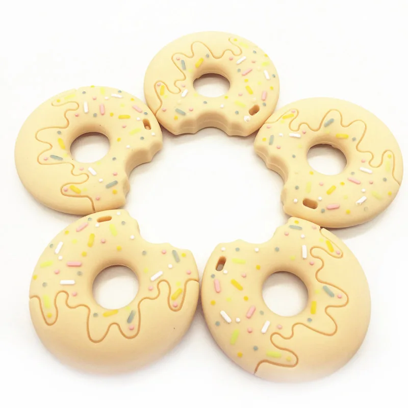 Bpa Free Baby Teethers Silicone Donut Baby Toys Teethers Baby Soothing Teething Chewing Toy