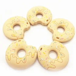 Cartoon Silicone Teethers Bpa Free Donut Baby Teething Pendant Diy Nipple Holder Chain Food Grade Silicone Teether Beads