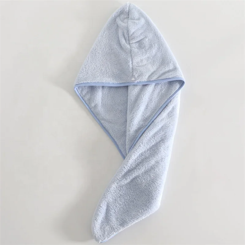 Wholesale custom premium microfiber coral fleece/coral velvet hair wrap turban towel and hair drying wrap towel