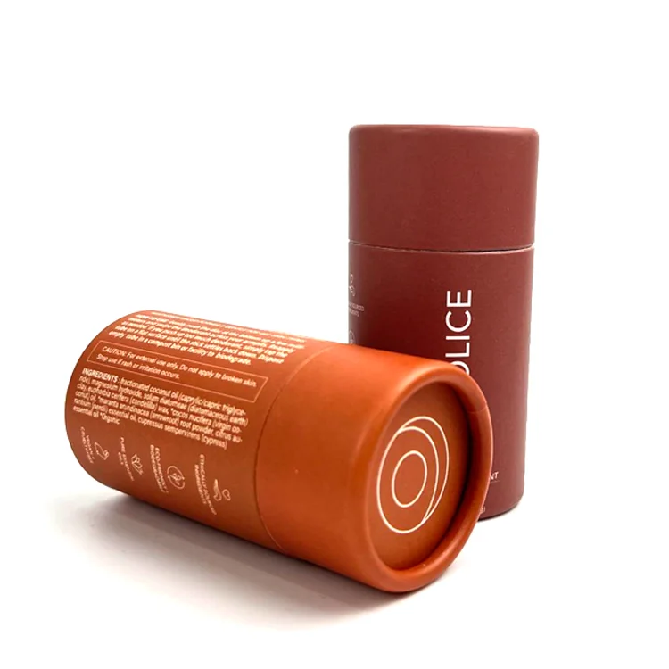 Biodegradable cardboard push up paper tube for deodorant  lip balm container tube for cosmetics