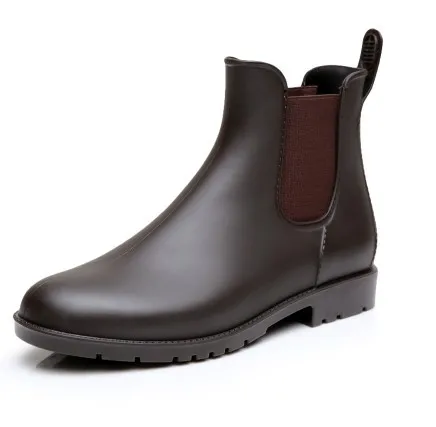 2022 Chelsea ankle Boots Womens Mens Non-Slip Short Wellies Shoes Ankle Rain Waterproof Boots Black