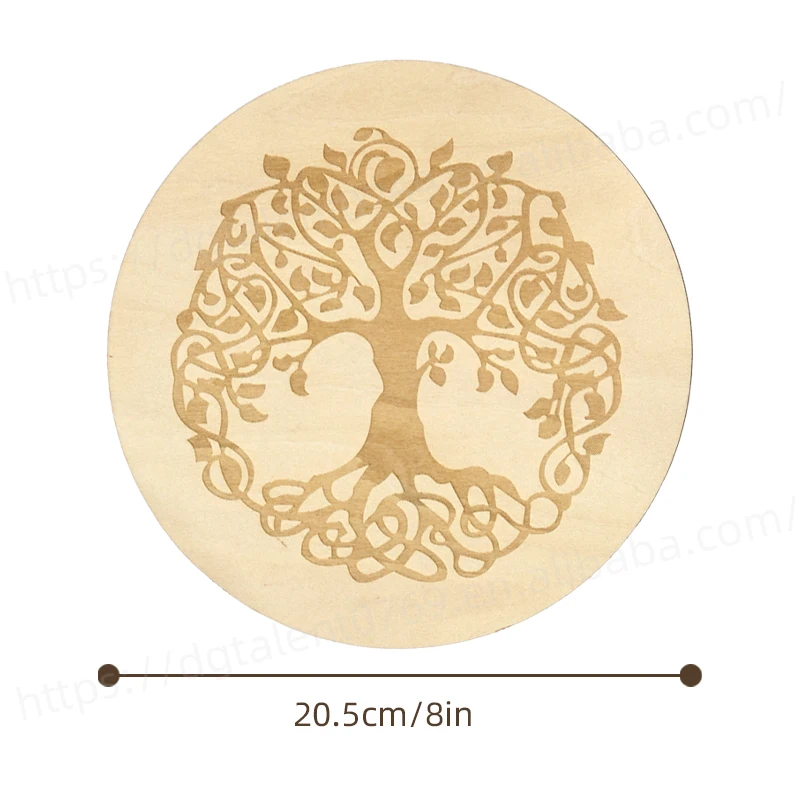 Tailai 8 inch Life of Tree Pendulum Board Wooden Dowsing Divination Metaphysical Message Boards for Beginner