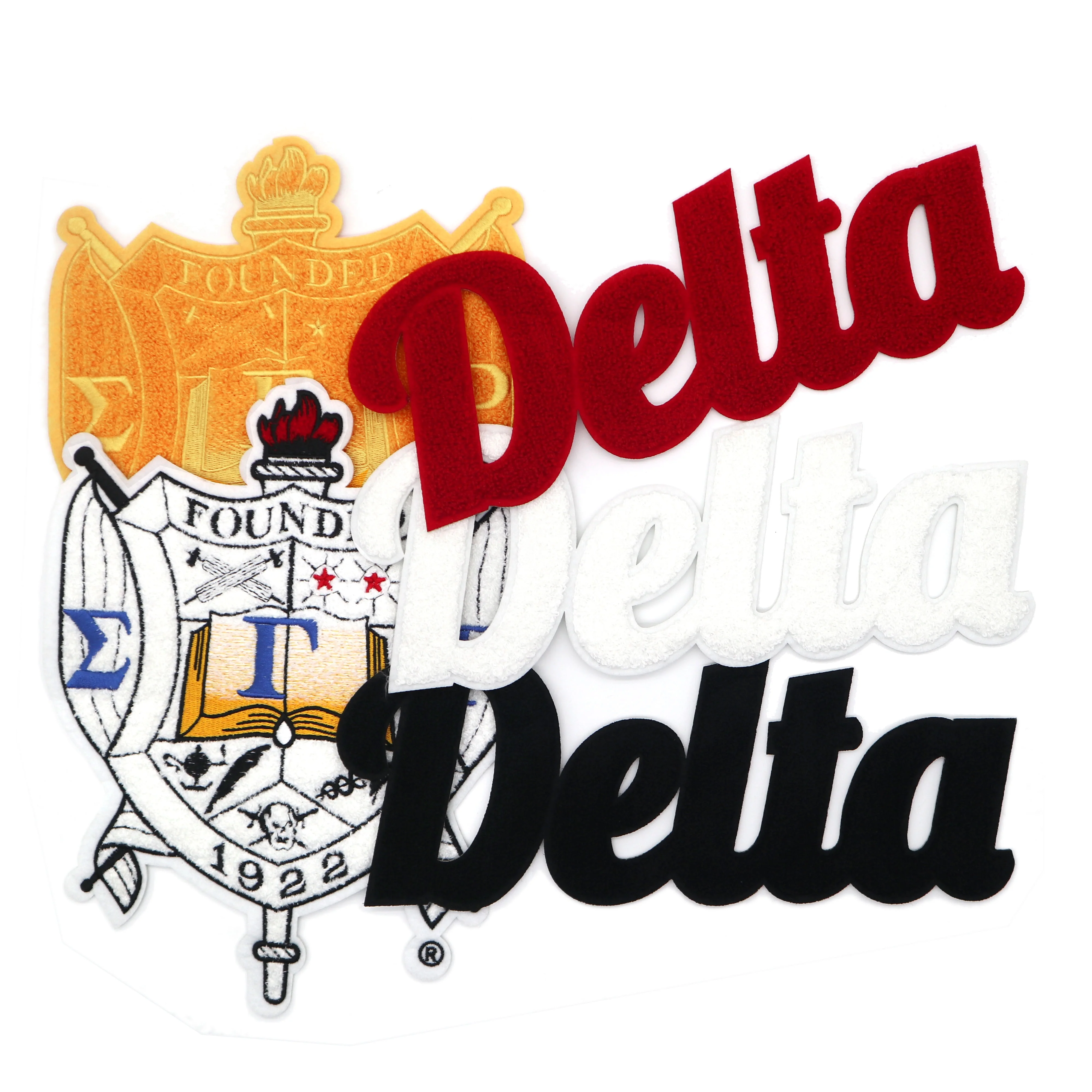 Custom chenille valentines patches Heat Press Embroidered Big Logo Letter Iron On Embroidery Patch