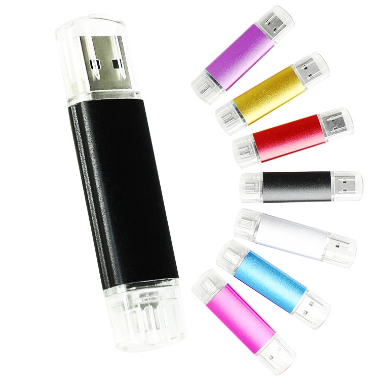 Hot Sale Metal OTG Usb Flash Drive Custom Logo 2 In 1 OTG Usb Stick 2.0 3.0 Gift Pendrive 128GB 64GB 32GB 4GB 8GB 16GB Pen Drive