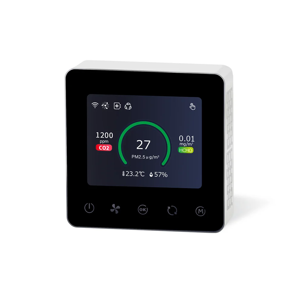 Real Time Data Wall Mount CO2 Detector Meter Carbon Dioxide HVAC CO2 Sensor and Controller For Indoor Air Quality