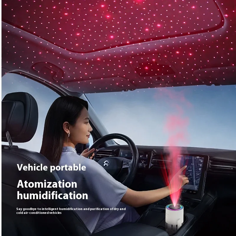 Unique Product Portable Mini Led Star Light Fog Mist Aroma Essential Oil Diffuser Usb Starry Sky Top Car Humidifier