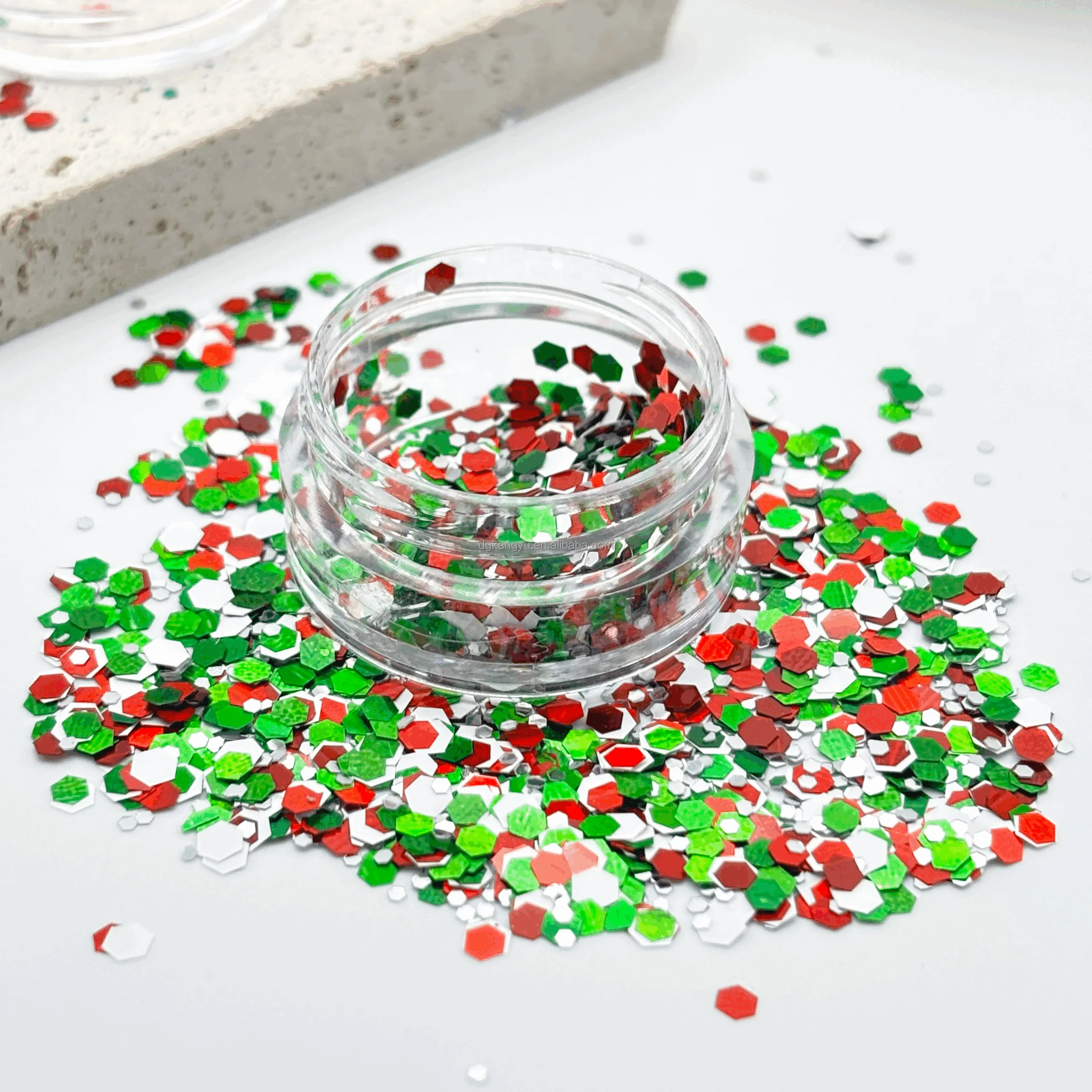 Wholesale Colorful Mixed Red White Green Christmas Glitter Sequins for Resin,DIY,Crafts,Nail Art,Makeup,Decoration Accessories