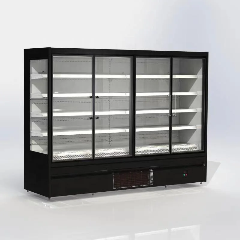 Supermarket commercial display fresh vegetables fruit vertical display cabinet fridge freezer