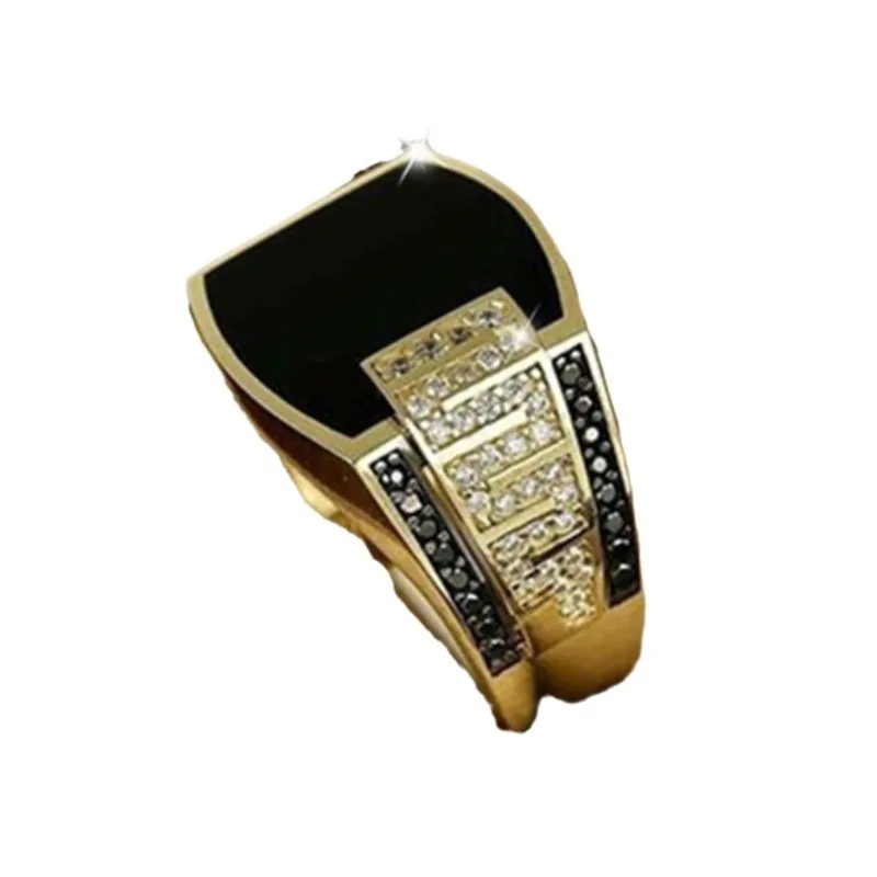 Dragon and jewelry cross-border for Europe and the United States hip-hop ring full of diamond ring wish new factory direct sales