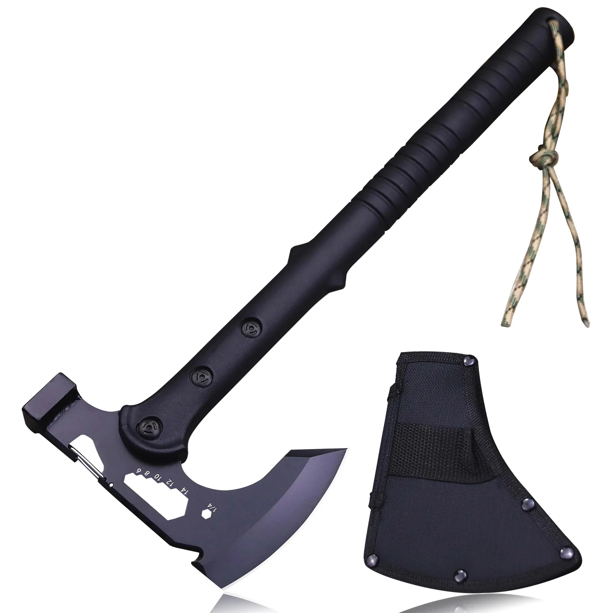 ABS Handle Black 440C Outdoor Tactical Axe, Jungle Logging Axe, Outdoor Camping Self defense Rescue axe