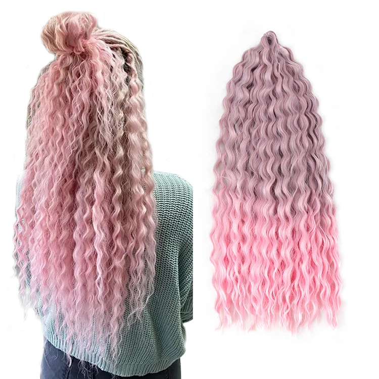 Ariel Curl Hair Twist Crochet Hair Synthetic Ombre Blonde Pink 60cm 75cm Deep Wave Russia Hair Extension