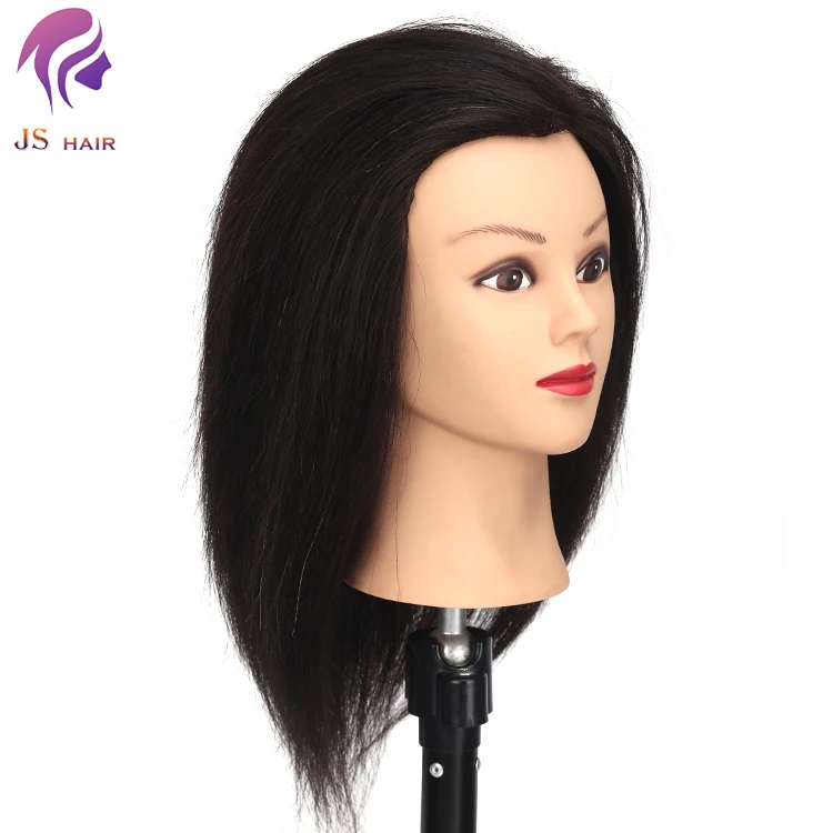 Cheap Cosmetologia Hairdresser 100% Human Hair Dummy Mannequin Head For Training With Clamp Holder