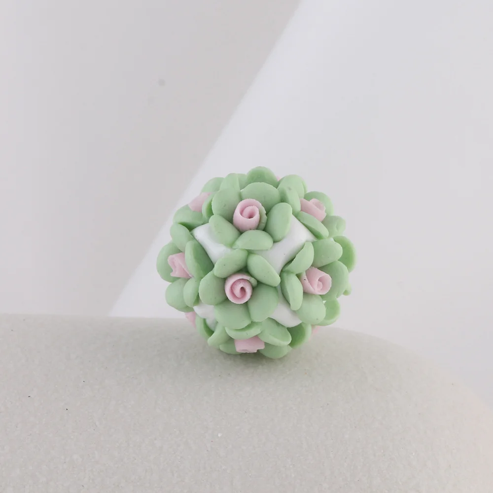 SOJI New 20mm 3D Flower Beads Daisy Rose Small Flower Decoration Ball Beads DIY Handmade Bubblegum Ballpoint Pen Accessories