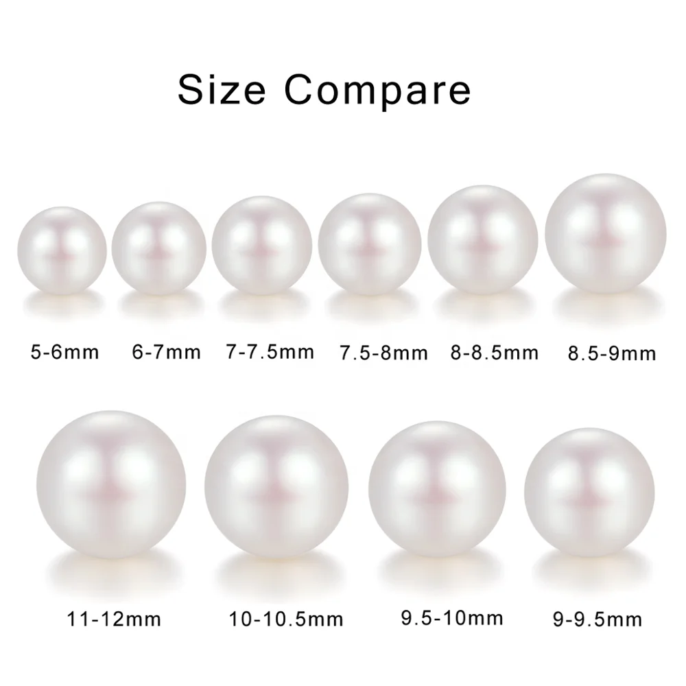 5-12mm Simple Real Freshwater Cultured Pearl Studs Earrings jewelry women White Button 925 Sterling Silver Pearl Earrings